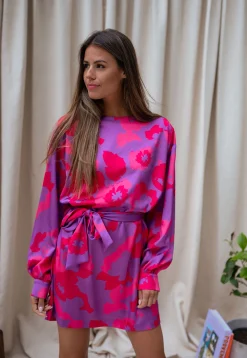 Flash Sale Robe Dalmi CREATION - rose à fleursEasy Clothes Femme Robes