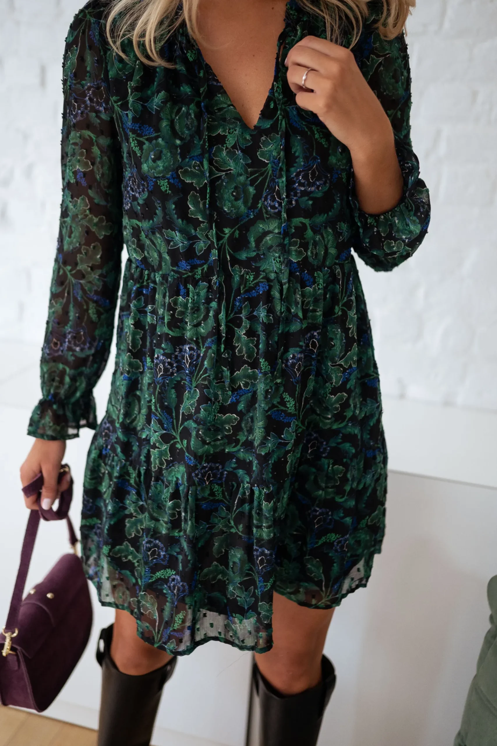 Hot Robe Edith - verte et bleue à fleursEasy Clothes Femme Robes