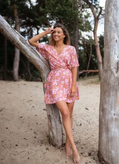 Fashion Robe Elorie - rose à fleursEasy Clothes Femme Robes