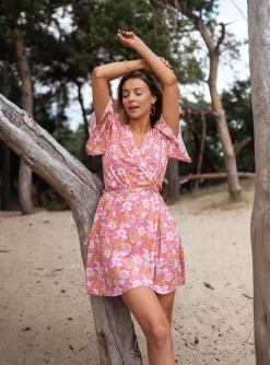 Fashion Robe Elorie - rose à fleursEasy Clothes Femme Robes