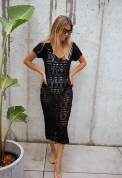 Best Sale Robe Estelle - noire en crochetEasy Clothes Femme Robes