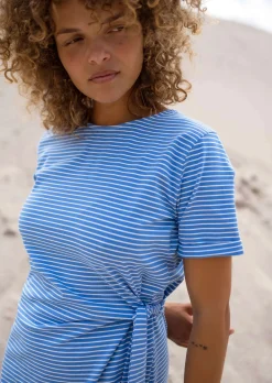 Best Robe Floriane Lignée - Bleue & Blanche - StretchEasy Clothes Femme Robes