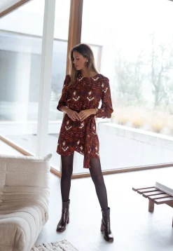 Discount Robe Giulia - brune à motifsEasy Clothes Femme Robes