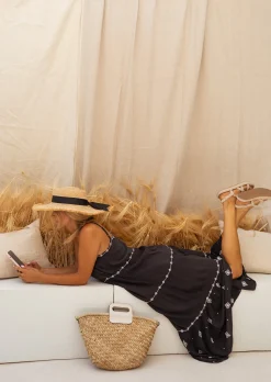 Hot Robe Grise Légère Aloys | Motifs Blanc | Vêtements FemmeEasy Clothes Femme Robes