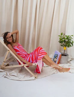 Cheap Robe Joyce CREATION - mauve et rougeEasy Clothes Femme Robes