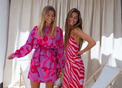 Cheap Robe Joyce CREATION - mauve et rougeEasy Clothes Femme Robes