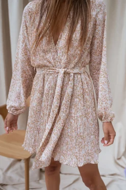 Shop Robe Lisa - beige à motifsEasy Clothes Femme Robes