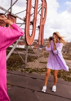 Shop Robe Lomane lilas | Robe courte ample | Prêt-à-porter en ligne | Easy Clothes Femme Robes