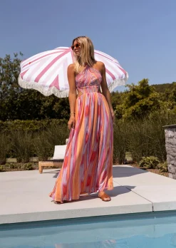 Fashion Robe longue Emylia orange et rose | Robe d'été colorée | Prêt-à-porter en ligne | Easy Clothes Femme Robes