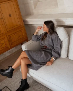 Cheap Robe longue Molly - grise en mailleEasy Clothes Femme Robes