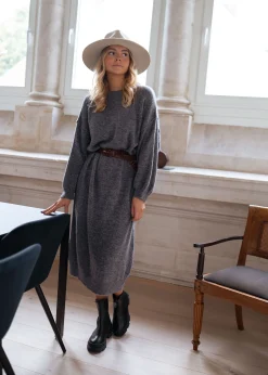 Cheap Robe longue Molly - grise en mailleEasy Clothes Femme Robes