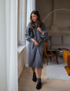 Cheap Robe longue Molly - grise en mailleEasy Clothes Femme Robes