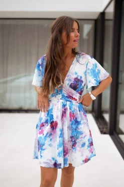 Discount Robe Nora - bleue à motifsEasy Clothes Femme Robes