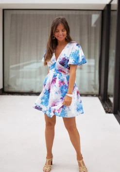 Discount Robe Nora - bleue à motifsEasy Clothes Femme Robes