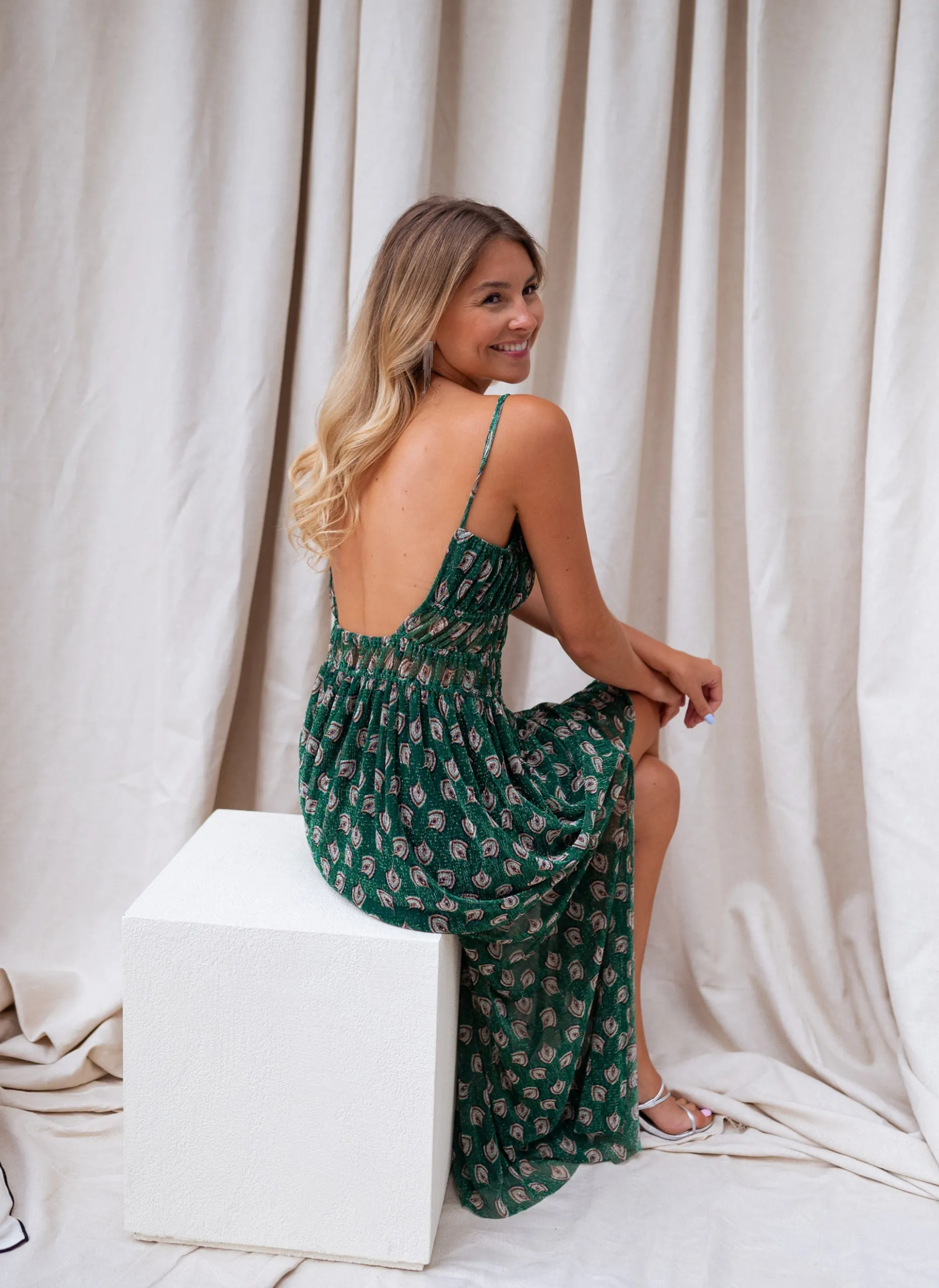 Cheap Robe Opera CREATION - verte à motifsEasy Clothes Femme Robes