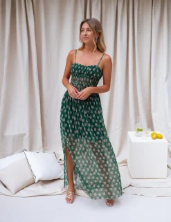 Cheap Robe Opera CREATION - verte à motifsEasy Clothes Femme Robes