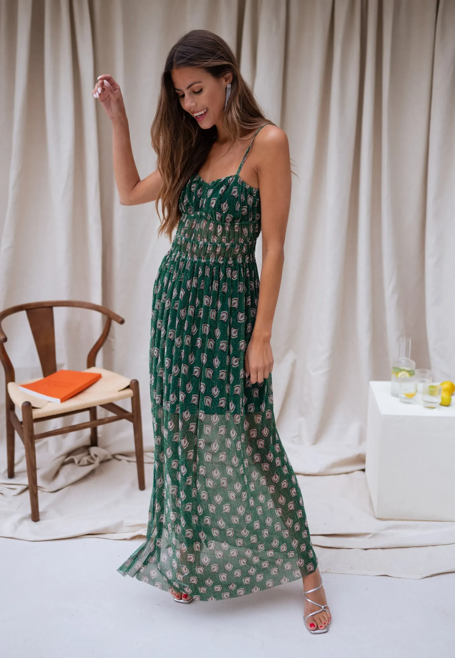 Cheap Robe Opera CREATION - verte à motifsEasy Clothes Femme Robes