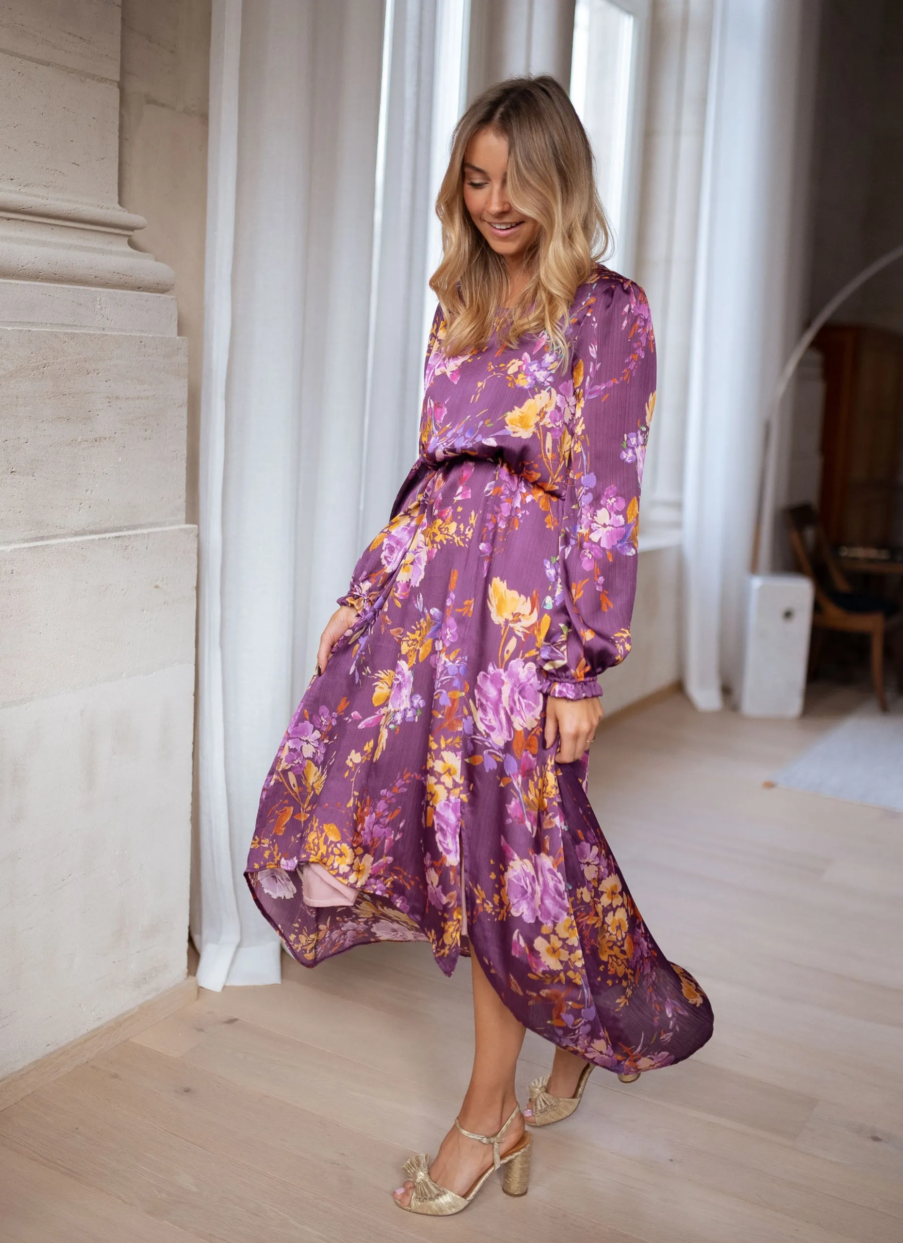 Cheap Robe Pantin CREATION - mauve à fleursEasy Clothes Femme Robes