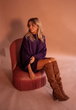 Best Sale Robe Pull Elyas - Prune - Made In ItalyEasy Clothes Femme Robes