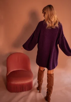 Best Sale Robe Pull Elyas - Prune - Made In ItalyEasy Clothes Femme Robes