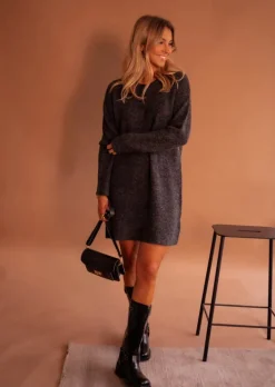 Online Robe Pull Mariam - Grise - Manches LonguesEasy Clothes Femme Robes