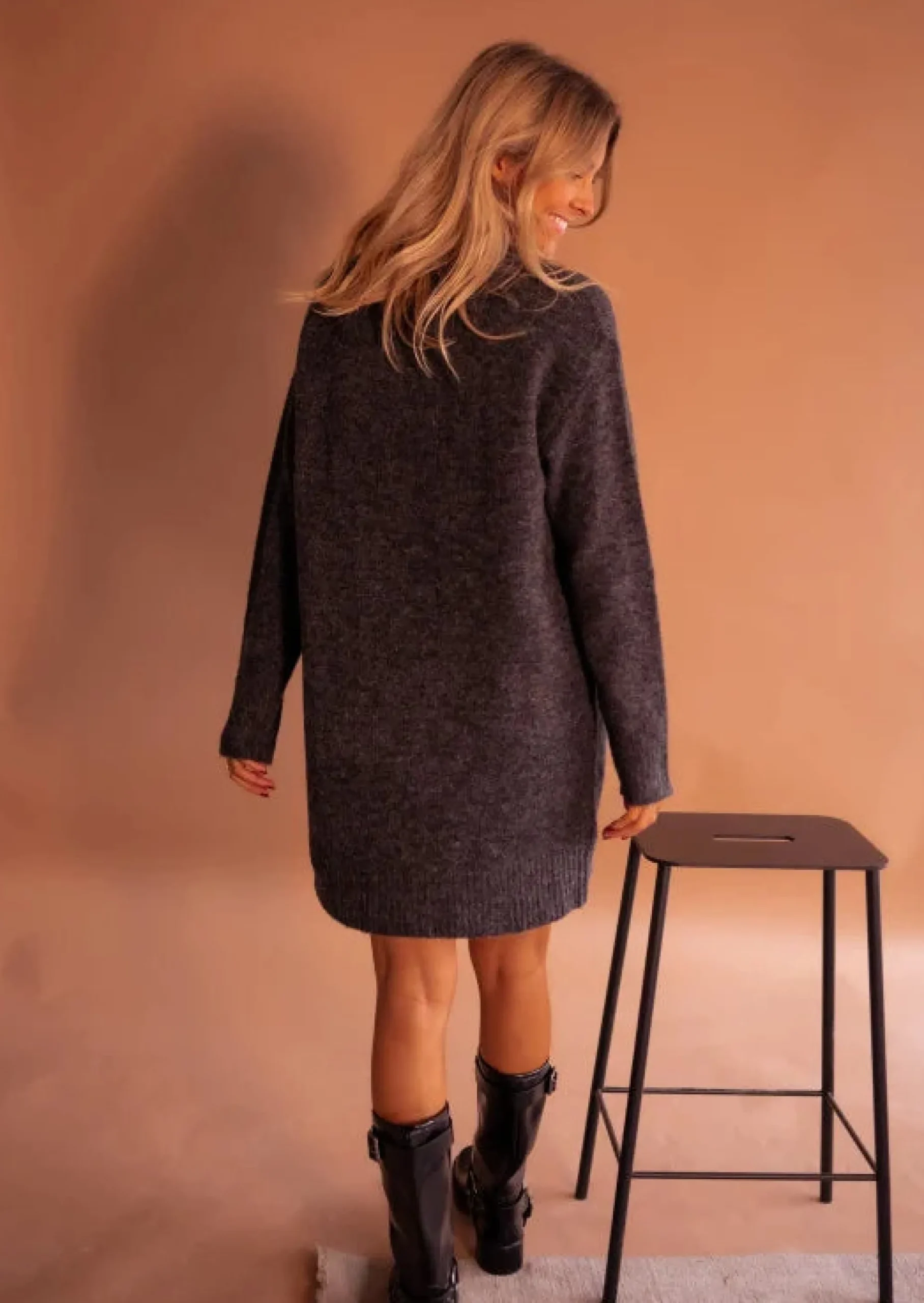 Online Robe Pull Mariam - Grise - Manches LonguesEasy Clothes Femme Robes