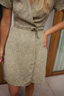 New Robe Salou - olive à fleursEasy Clothes Femme Robes