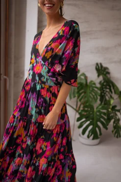 Outlet Robe Tilda - noire à motifsEasy Clothes Femme Robes