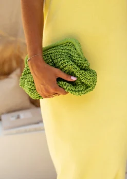 Cheap Sac Raphia Vert - Jerry - Poche Intérieure - Accessoires Easy Clothes Sacs & Pochettes