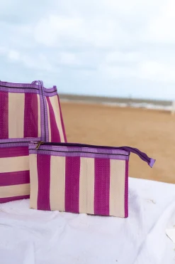 Outlet Sac Sevana à lignes rose | Sac de plage ligné | Prêt-à-porter en ligne | Easy Clothes Sacs & Pochettes