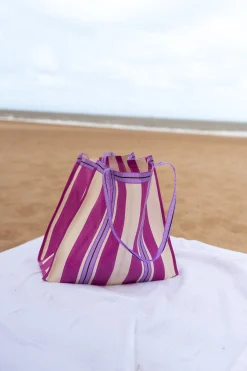 Outlet Sac Sevana à lignes rose | Sac de plage ligné | Prêt-à-porter en ligne | Easy Clothes Sacs & Pochettes