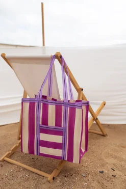 Outlet Sac Sevana à lignes rose | Sac de plage ligné | Prêt-à-porter en ligne | Easy Clothes Sacs & Pochettes