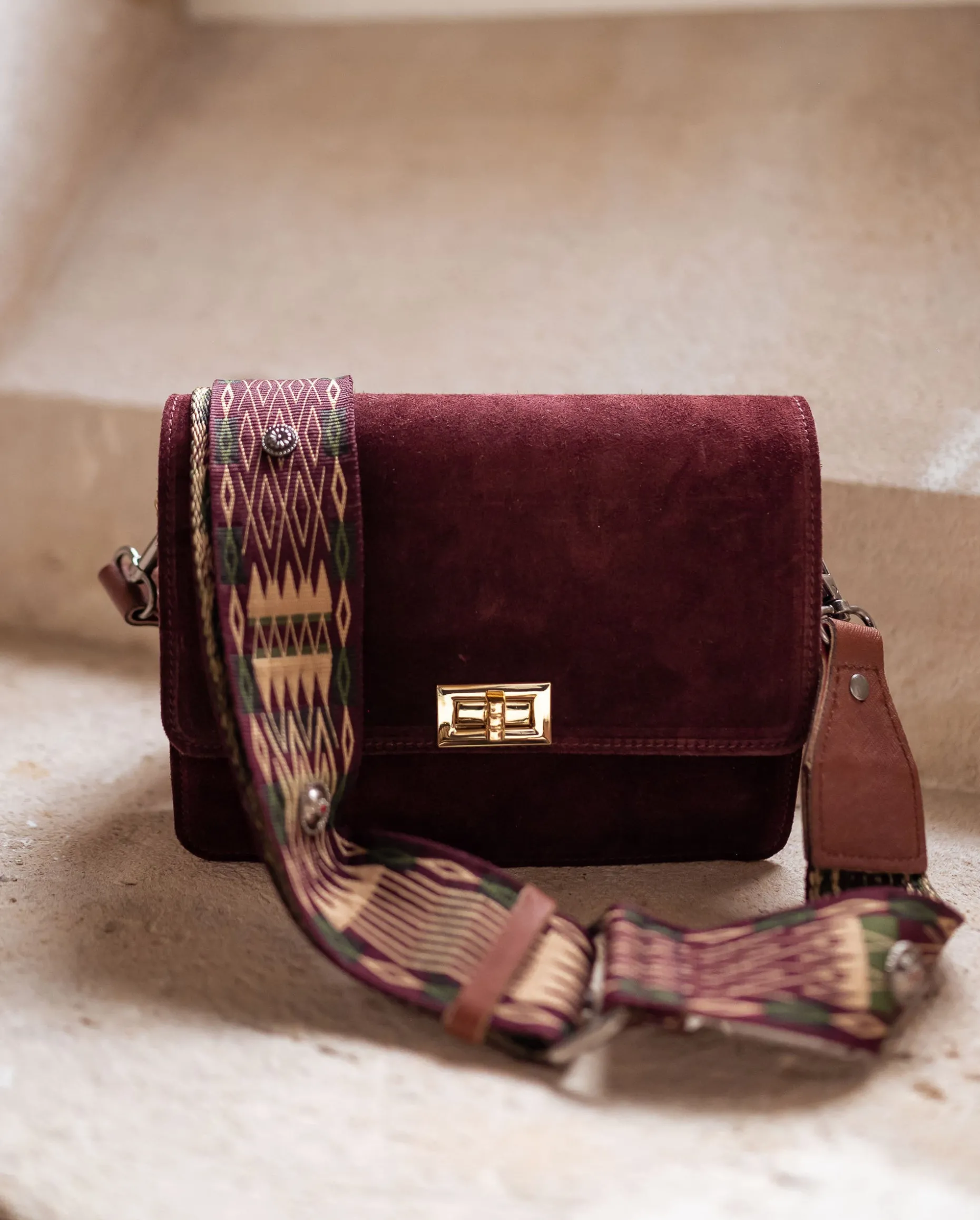 Clearance Sangle de sac Lysea - bordeaux à motifsEasy Clothes Sacs & Pochettes