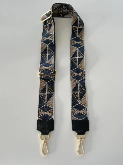 Outlet Sangle de sac Odina bleu, beige et noir | Sangle formes géométriques | Prêt-à-porter en ligne | Easy Clothes Sacs & Pochettes