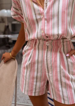 Fashion Short Bili Ligné - Taille Haute - Coupe Droite - ConfortEasy Clothes Femme Jupes & Shorts