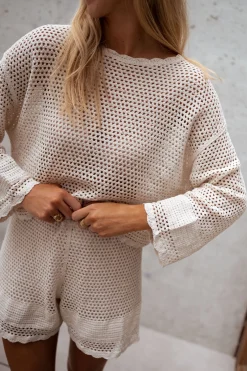 New Short Cola - écru en crochetEasy Clothes Femme Jupes & Shorts