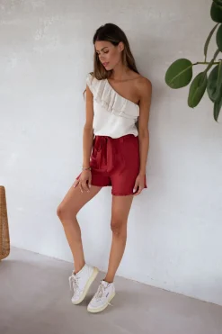 Best Sale Short Dorian - terracotta en linEasy Clothes Femme Jupes & Shorts