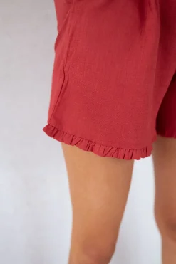 Best Sale Short Dorian - terracotta en linEasy Clothes Femme Jupes & Shorts