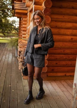 Sale Short Edgard - Chiné - Noir & GrisEasy Clothes Femme Jupes & Shorts