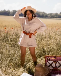 Online Short Irini - beige en linEasy Clothes Femme Jupes & Shorts