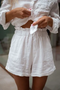 Sale Short Irini - blanc en linEasy Clothes Femme Jupes & Shorts