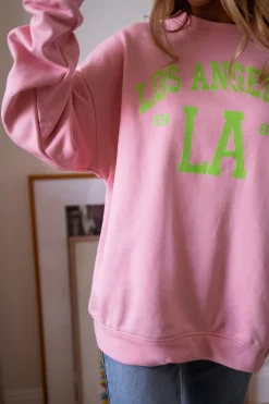 Discount Sweat Los angeles - rose et vertEasy Clothes Femme Pulls & Gilets