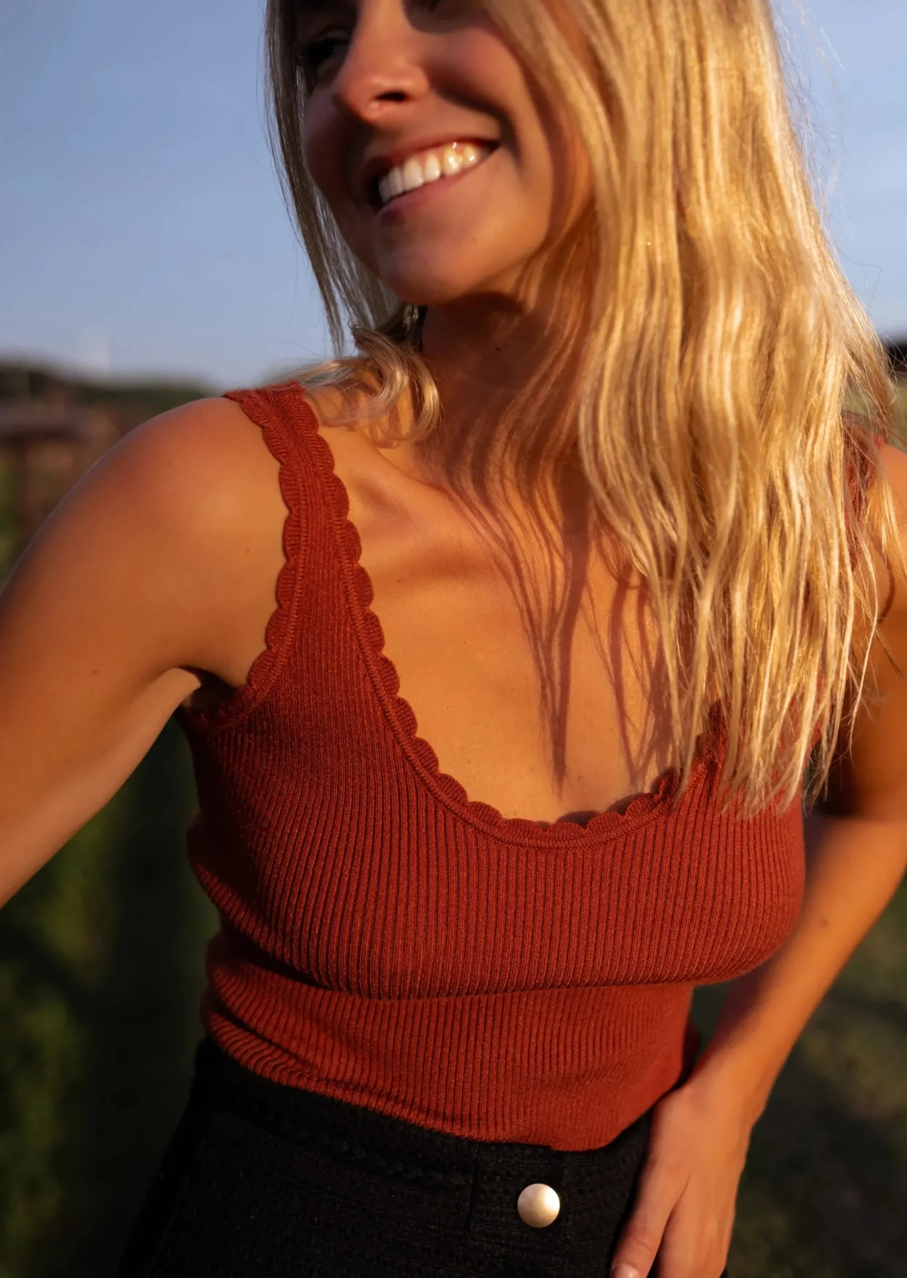 Clearance Top Bella - Couleur Brique - Incontournable Easy Clothes Femme Tops & T-shirts