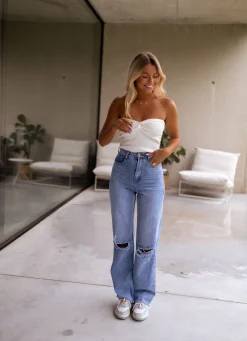 Best Top bustier Neil blanc | Top bustier noué | Prêt-à-porter en ligne | Easy Clothes Femme Tops & T-shirts