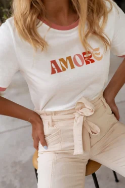 New T-shirt Amore beige | T-shirt à imprimés | Prêt-à-porter en ligne | Easy Clothes Femme Tops & T-shirts