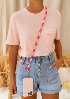 Sale T-shirt Aviva Rose - Tissu Pailleté - Easy Clothes Femme Tops & T-shirts