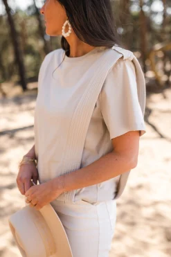 Shop T-shirt Belen - beigeEasy Clothes Femme Tops & T-shirts