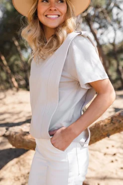 Shop T-shirt Belen - beigeEasy Clothes Femme Tops & T-shirts