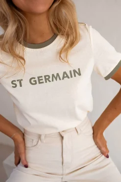 New T-shirt Saint Germain - Beige & KakiEasy Clothes Femme Tops & T-shirts