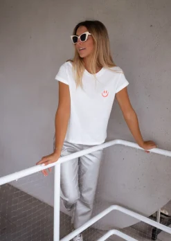 Best Sale T-shirt Smiley blanc | T-shirt à imprimé | Prêt-à-porter en ligne | Easy Clothes Femme Tops & T-shirts